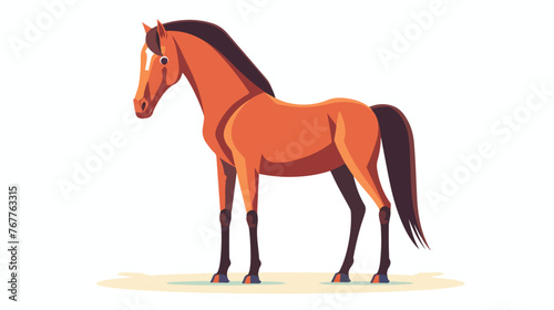 Fun horse Flat vector isolated on white background