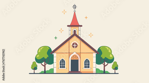 Church building icon design. isolated on white background