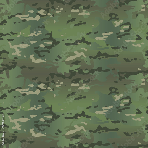 Modern green camouflage background. Seamless Tileable Pattern. Vector illustration.