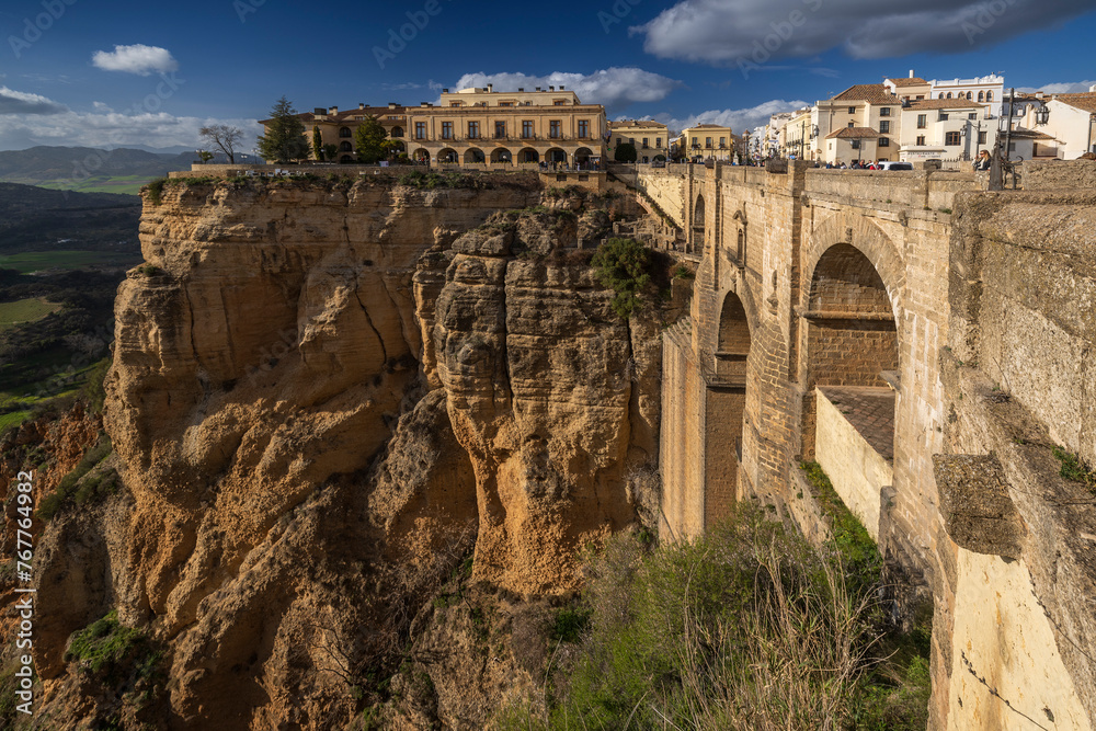 Ronda, Andalusien, Spanien, El Puente Nuevo, die neue Bruecke < english> Ronda, Andalusia, Spain, El Puente Nuevo, the new bridge