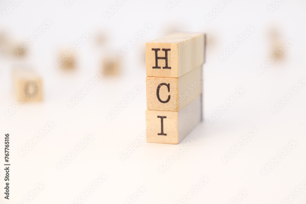 acronym hci (human-computer interaction) on a white background concept of technological understanding acronym hci (human-computer interaction) on a white background concept of technological understanding