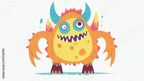 Cute monster isolated on white. vector flat vector 
