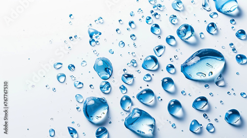 Water droplets isolated on a white background.