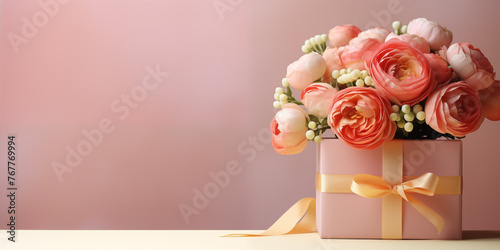 Mother's Day card. International Women's Day. Bouquet of flowers background. Happy birthday greetings. Wedding invitation. Valentine's day.