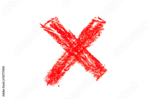 A bold red cross isolated on a transparent background. A symbol for illustrations, logos and graphics. photo