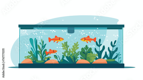 Icon illustration of an interior aquarium aquarium. 