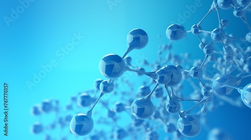 3D rendering of a complex molecular structure with a blue background