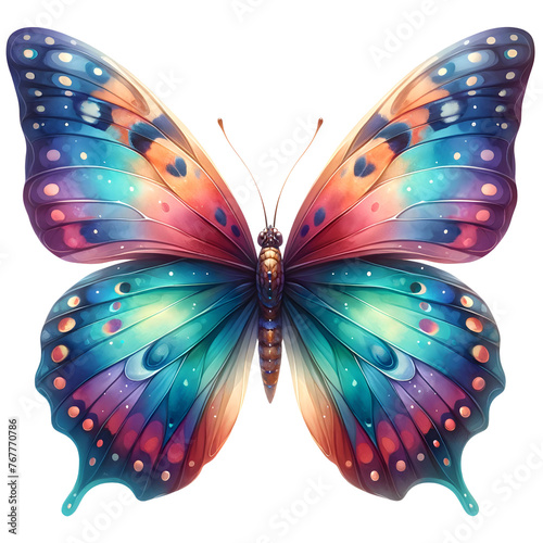 Butterfly watercolor clipart with transparent background