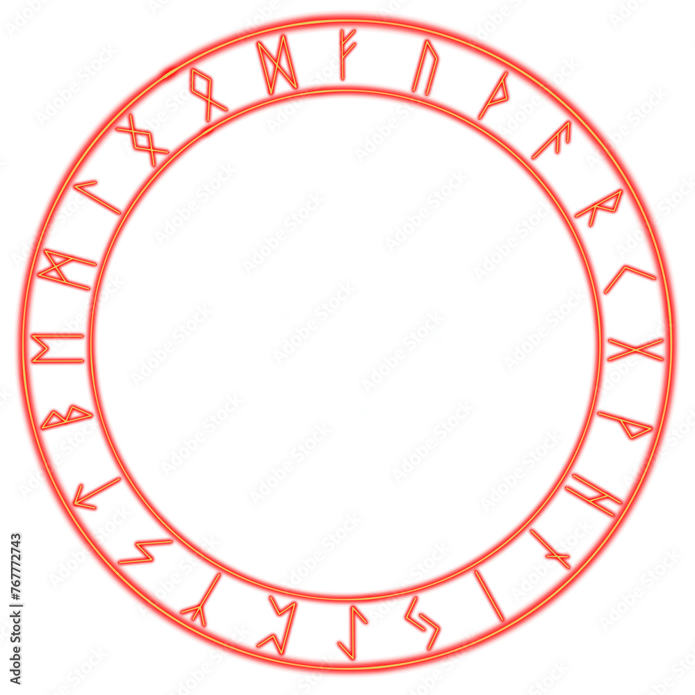 Magic circle of runes red