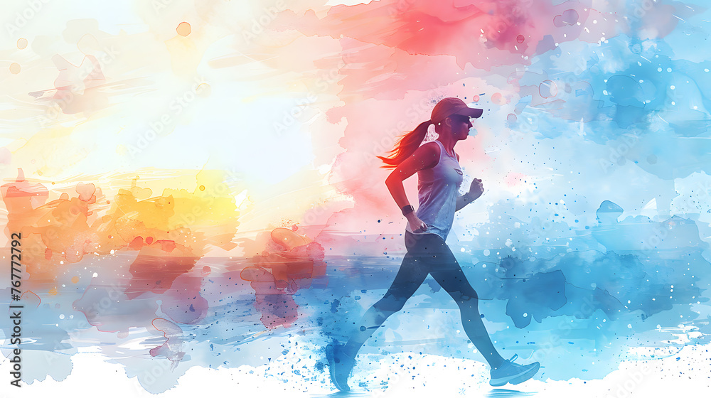 A jogger in watercolors A jogger in watercolors
