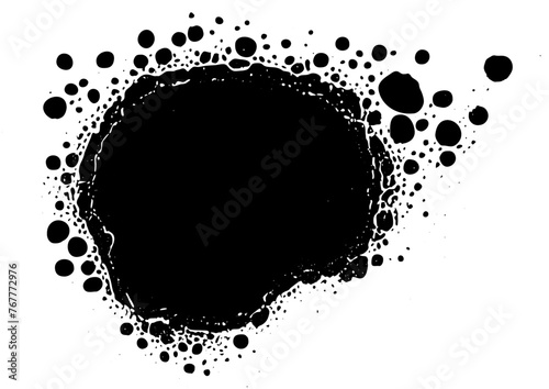 Black Ink Drops Isolated on transparent Background