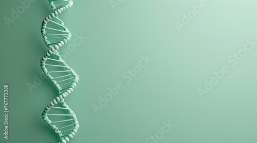 autosomal dna on a plain green background in simple modern and minimalistic style 