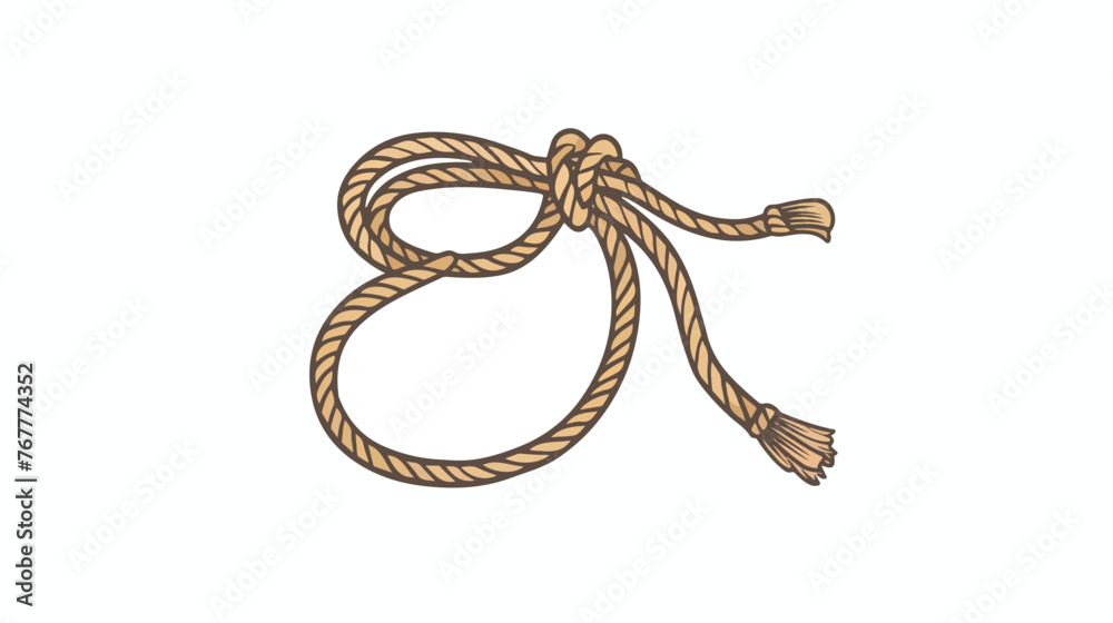 Lasso rope loop vector icon in outline Flat vector 