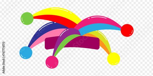 Colorful Jester Hat on transparent background