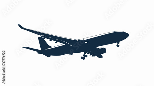 Fototapeta Naklejka Na Ścianę i Meble -  Modern plane silhouette flying vector design Flat vector