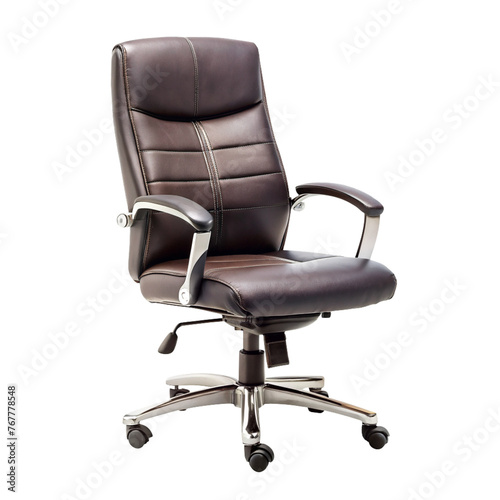 modern design brown office chair isolated on transparant background