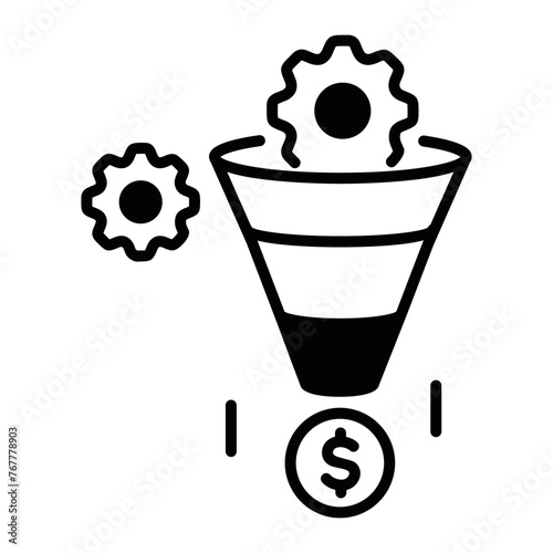 Sales funnel line icon is ready for premium download 