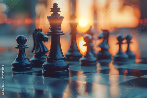 Strategic Business Competition and Marketing on a Chess Board. Concept Business Strategy, Competition, Marketing, Chess, Branding