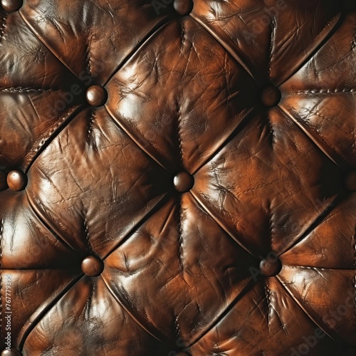 Magnificent seamless brown leather texture isolated on white background