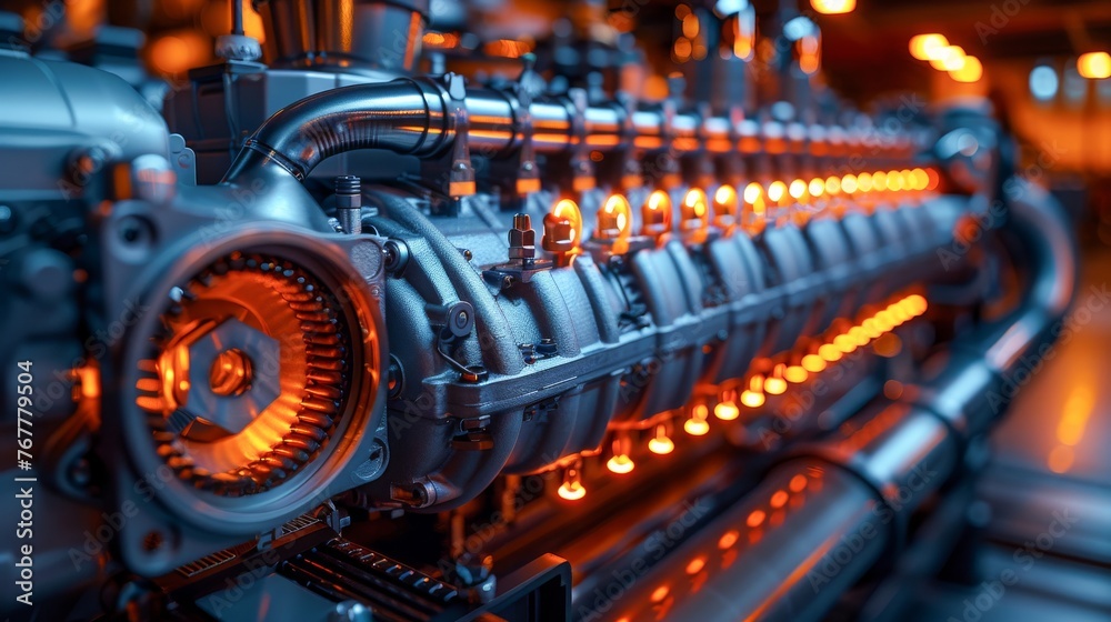 Fototapeta premium Close-up on a diesel engines heart