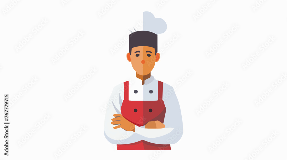 Restaurant chef icon in flat style isolated on white