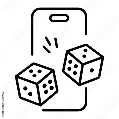 Trendy linear icon of a gambling app 