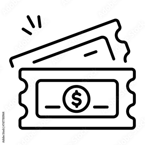 Grab this linear icon of casino tickets