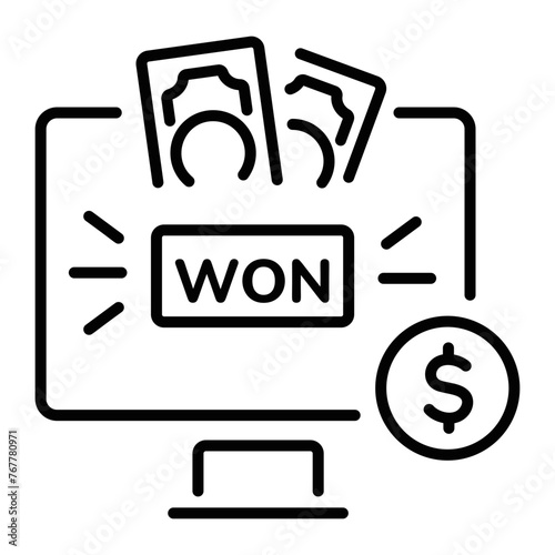 Check out linear icon of online gambling 