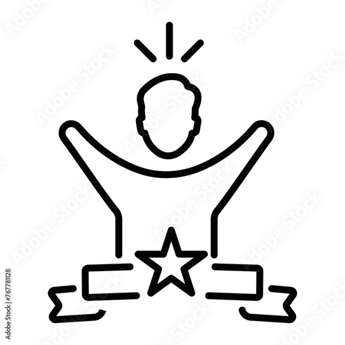 Trendy line style icon of a winner 