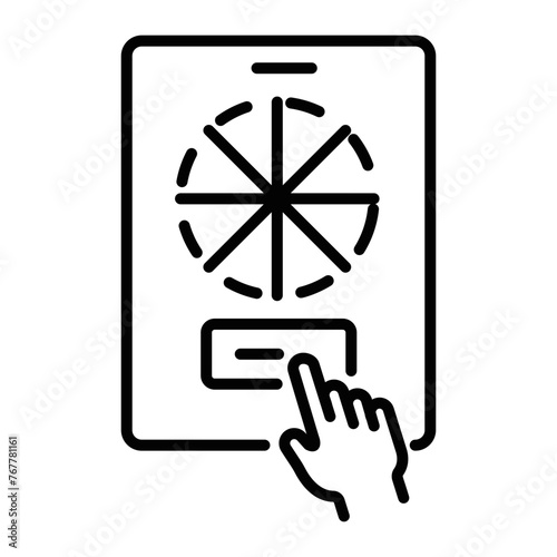 Modern line style icon depicting online spin