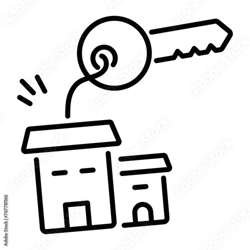 Premium line style icon depicting winning house 