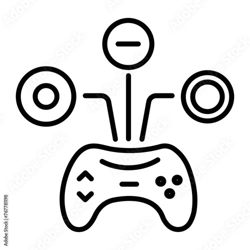 Grab this linear icon of game tokens 