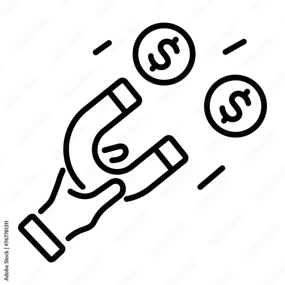 Premium line style icon of grab money Premium line style icon of grab money