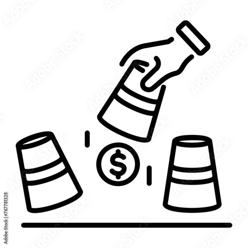 Get this line style icon of cup game