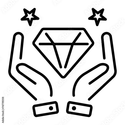 Here’s a line style icon of premium reward 