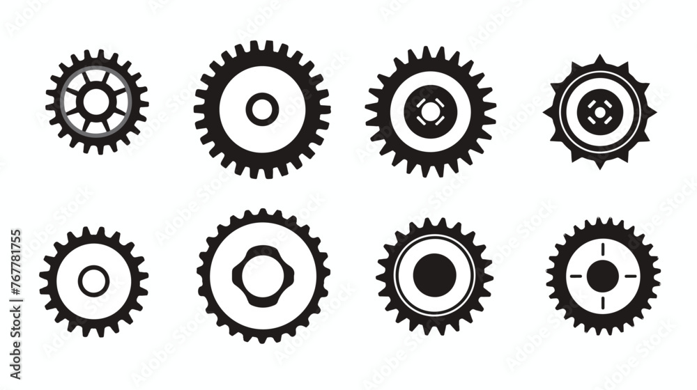 Silhouette of a mechanical gears cogwheel set 