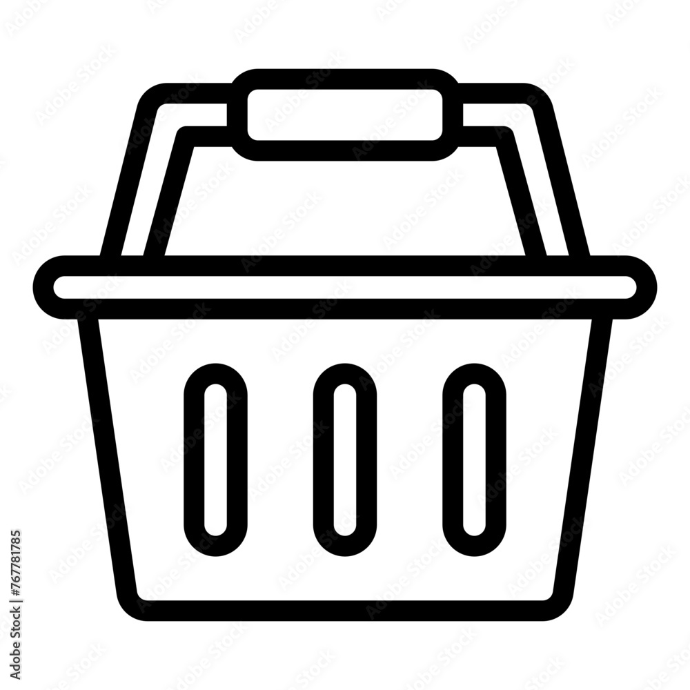 Single shopping basket icon in outline style Single shopping basket icon in outline style