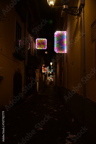 Obraz na płótnie Salerno, campania, italia, natale, luci d'artista, w salonie