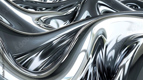 Metallic chrome holographic illustration background texture. © Anditya