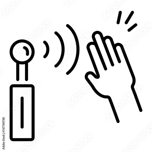 Here’s a linear icon of a motion sensor 