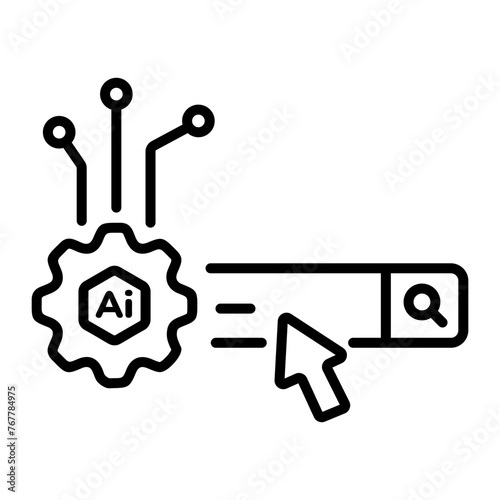 Check out line style icon of a search engine 