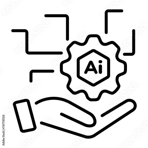Download line style icon of ai configuration 