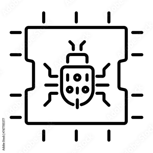 Check out line style icon of ai malware 