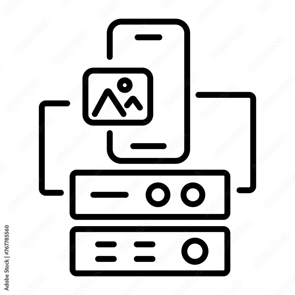 Latest line style icon of mobile hosting Latest line style icon of mobile hosting