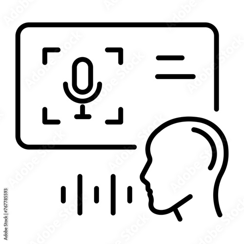 Get this line icon of speech recognition 