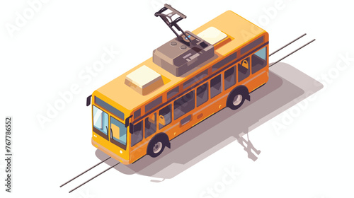 Trendy unique isometric style icon of cable bus 