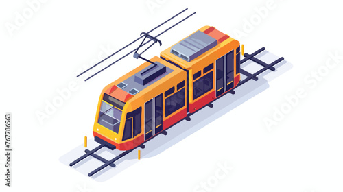 Trendy unique isometric style icon of cable bus 