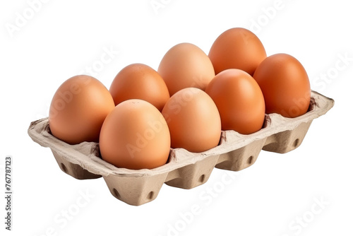 Eggcellent Collection: A Dozen Pure White Eggs in a Carton on a Blank Canvas. On a White or Clear Surface PNG Transparent Background. © Usama