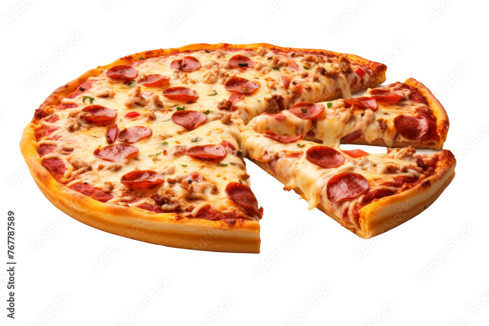 Sliced Pepperoni Perfection. On a White or Clear Surface PNG Transparent Background. Sliced Pepperoni Perfection. On a White or Clear Surface PNG Transparent Background.