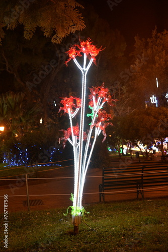 Obraz na płótnie Salerno, campania, italia, natale, luci d'artista, w salonie